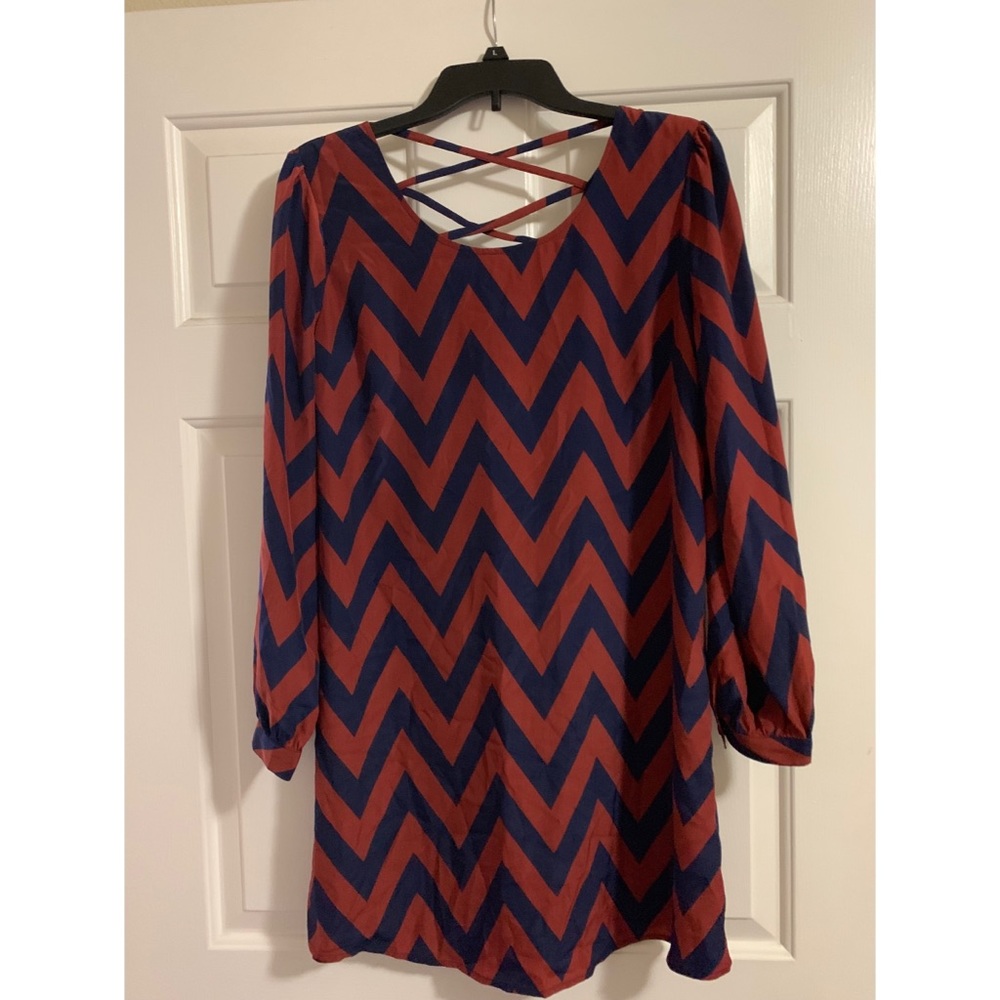 Red and Navy Blue Dress